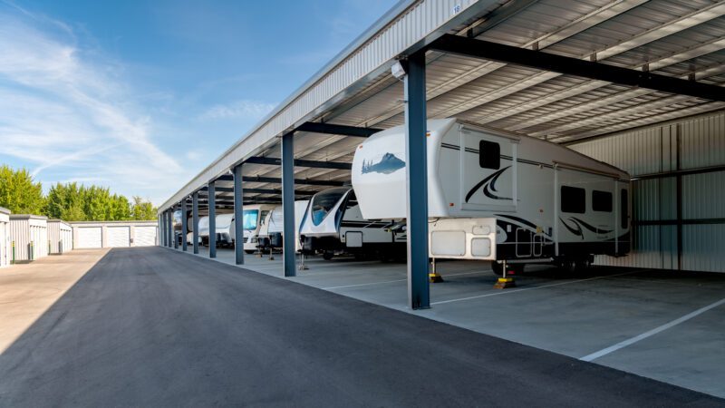 Caravans parked in facility