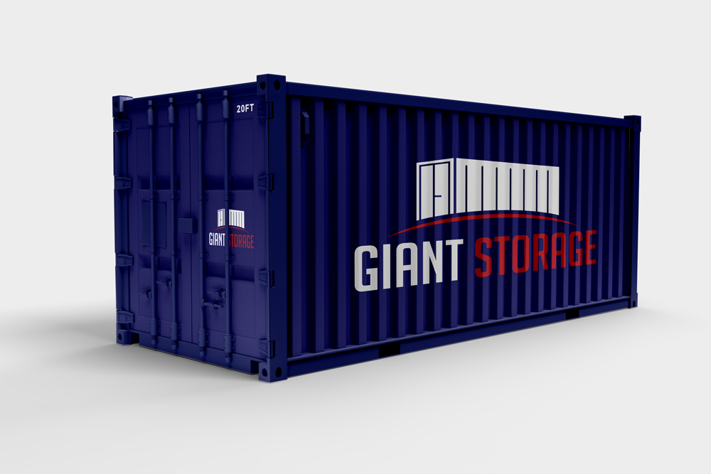 Vector image of a 20 foot storage container with Salisbury Storage logo on the side.